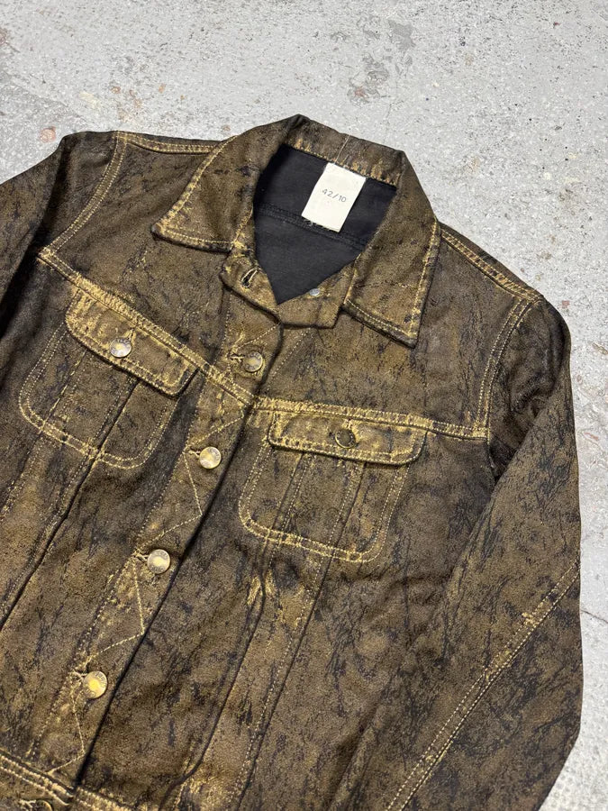 2000s Plein Sud Olive Painted Effect Eroded Jacket yIVnoPY 3