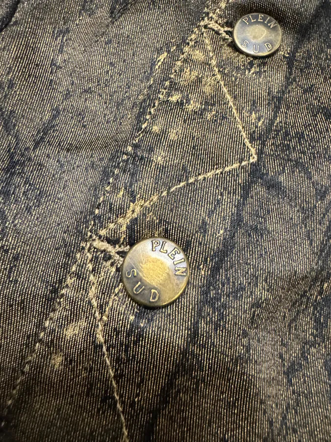 2000s Plein Sud Olive Painted Effect Eroded Jacket yIVnoPY 4