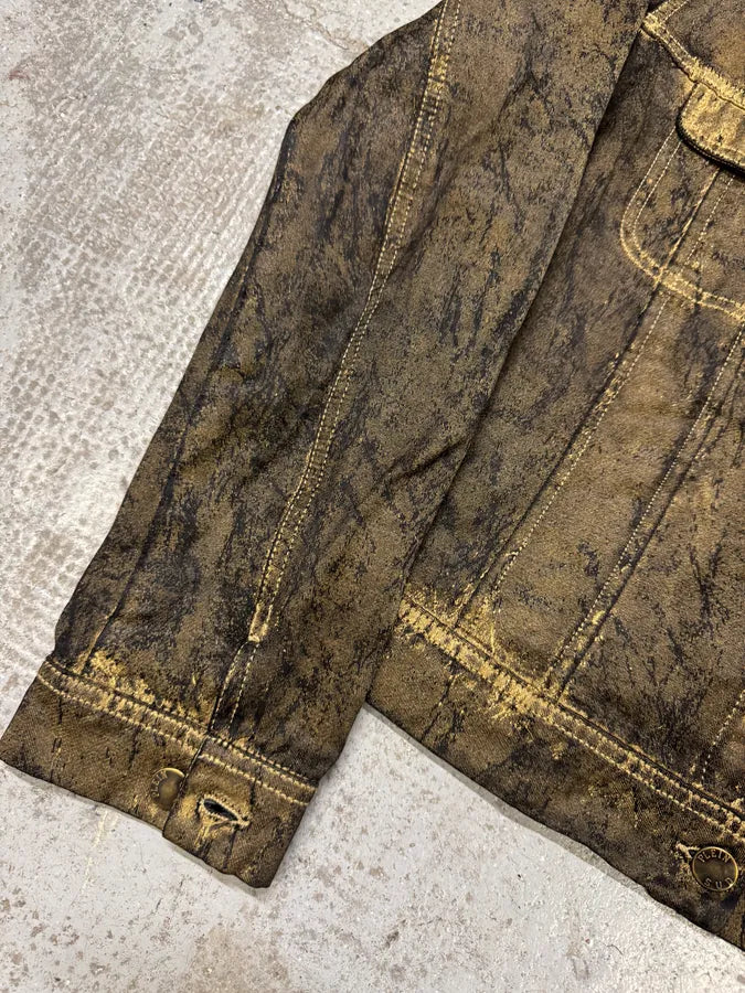 2000s Plein Sud Olive Painted Effect Eroded Jacket yIVnoPY 5