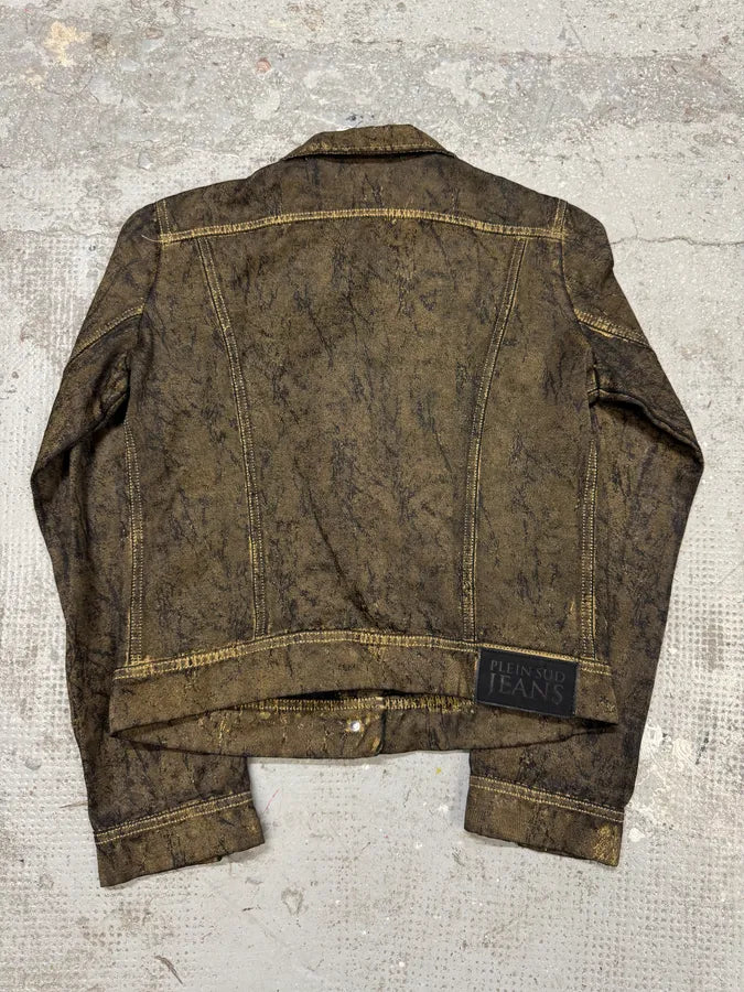 2000s Plein Sud Olive Painted Effect Eroded Jacket yIVnoPY 6