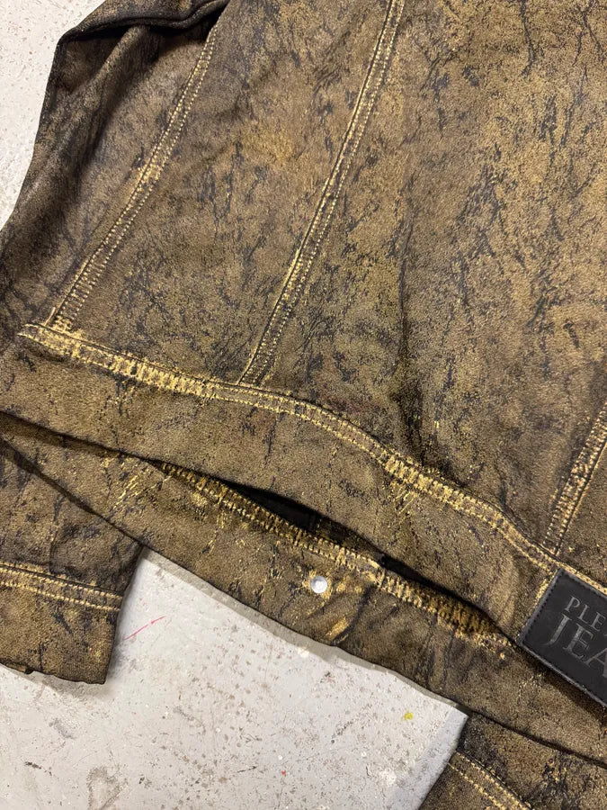 2000s Plein Sud Olive Painted Effect Eroded Jacket yIVnoPY 6