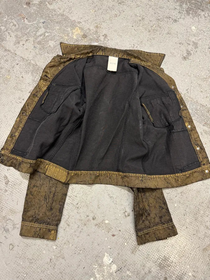 2000s Plein Sud Olive Painted Effect Eroded Jacket yIVnoPY 11