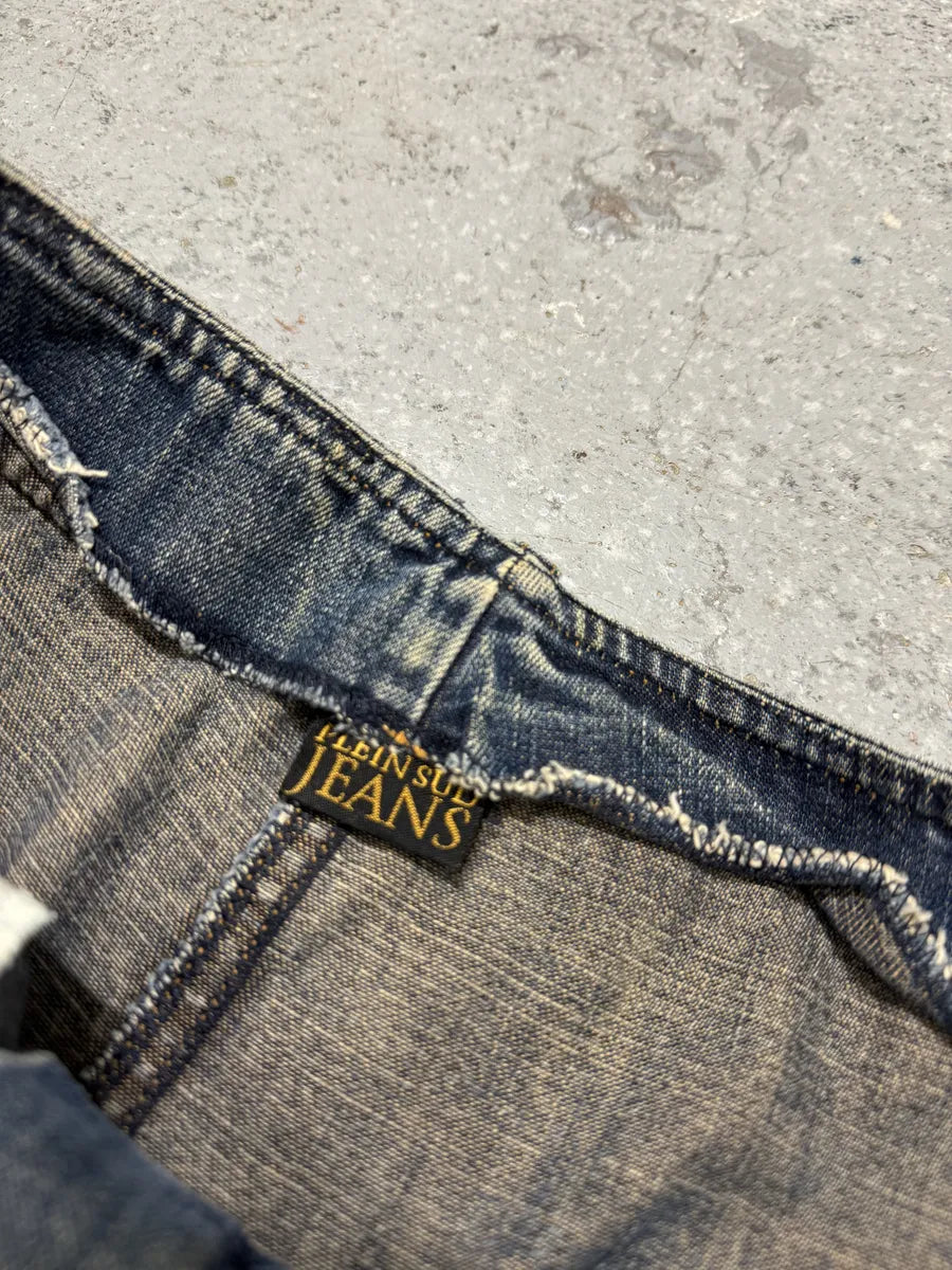 2000s Plein Sud Pleats Blue Denim Skirt hujkcCS 4