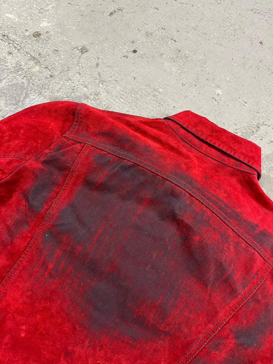 2000s Plein Sud Red Blood Velvet Shadow Jacket (XS) 10