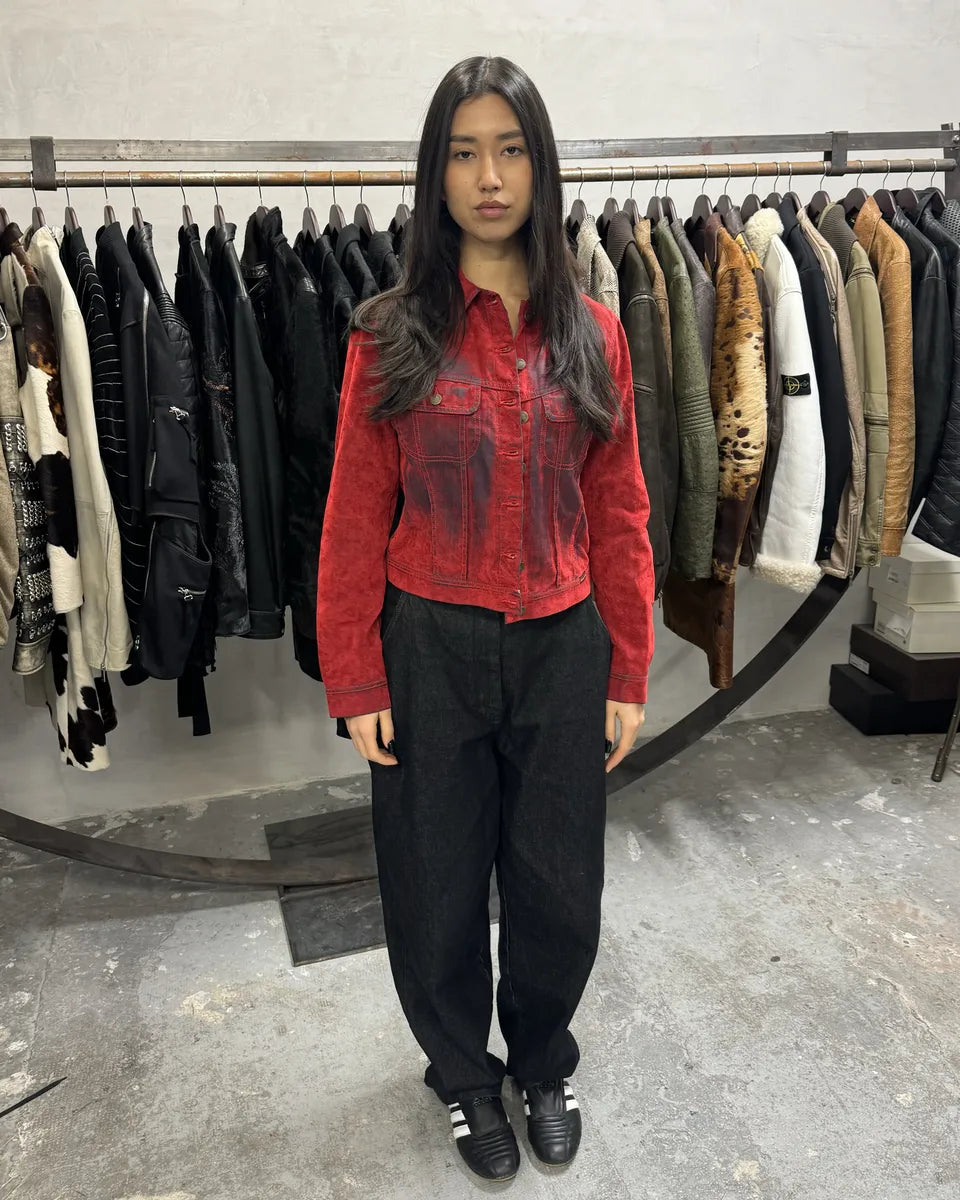 2000s Plein Sud Red Blood Velvet Shadow Jacket (XS) 2