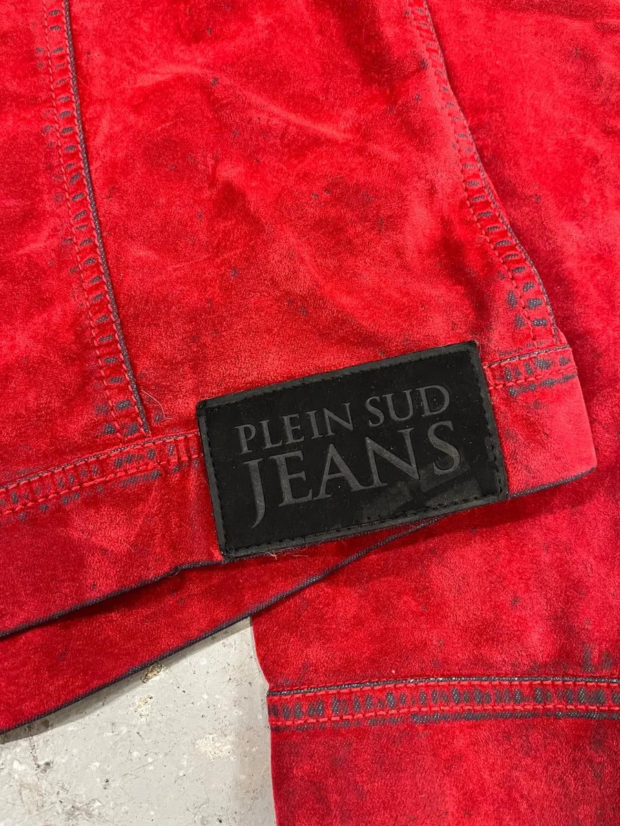2000s Plein Sud Red Blood Velvet Shadow Jacket (XS) 8
