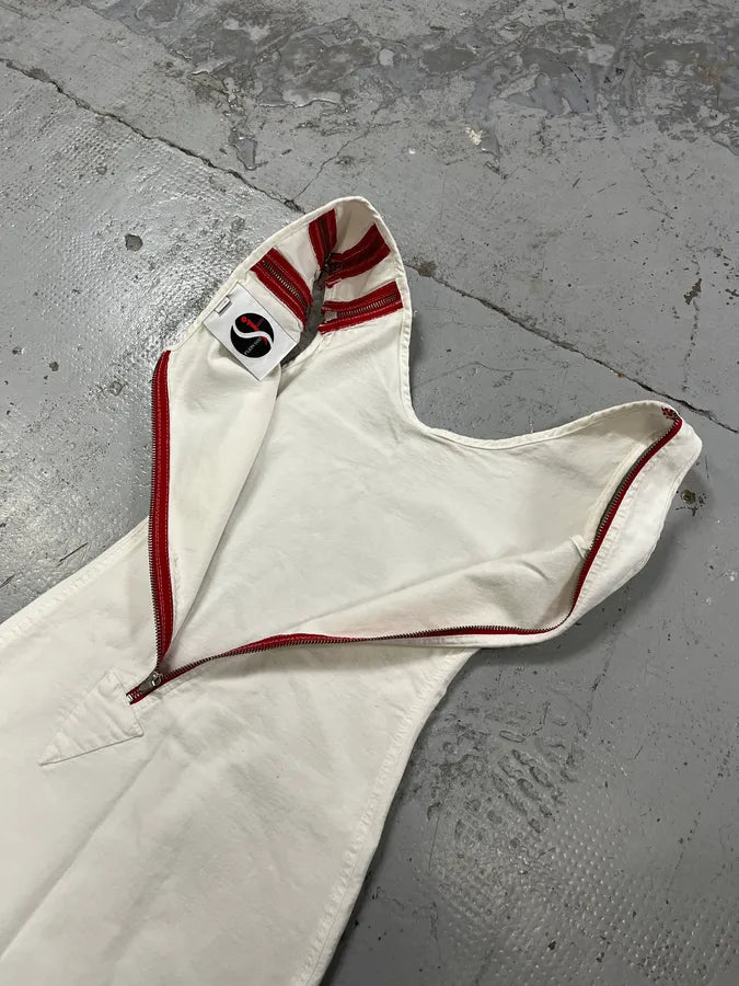 2000s Plein Sud Red Zip White Dress YSsIjBv 8