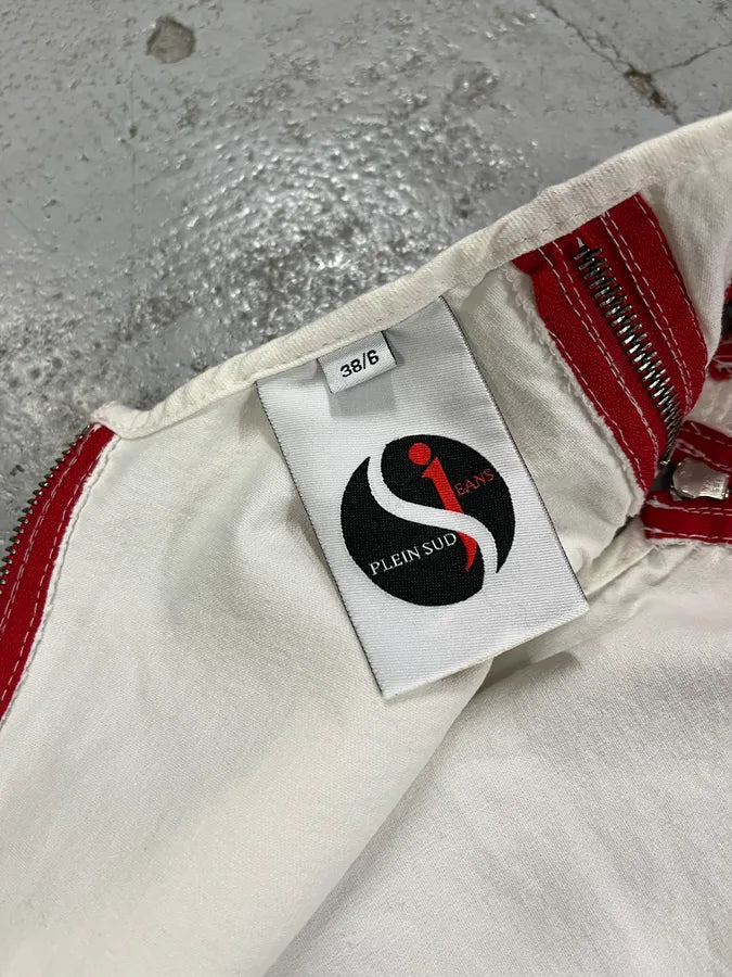 2000s Plein Sud Red Zip White Dress YSsIjBv 9