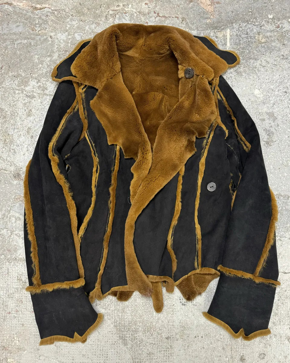 2000s Plein Sud Reversible Camel Fur & Obscure Coat Jacket (M/L) 0