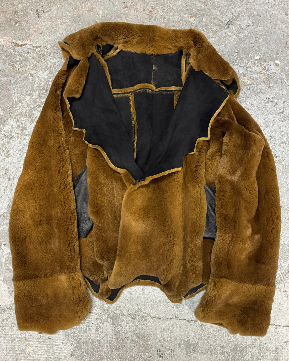 2000s Plein Sud Reversible Camel Fur & Obscure Coat Jacket (M/L) 4