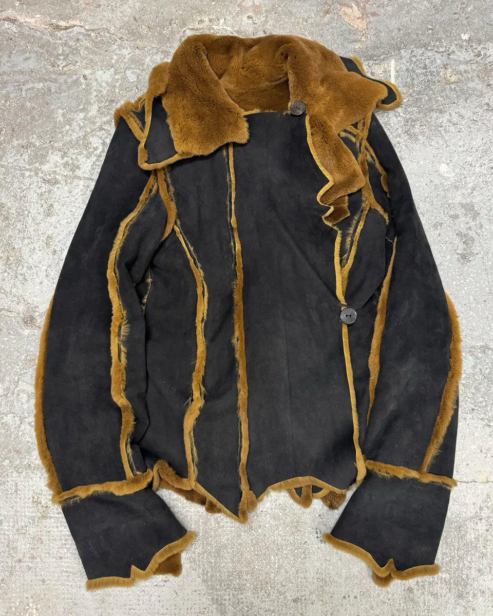 2000s Plein Sud Reversible Camel Fur & Obscure Coat Jacket (M/L) 3