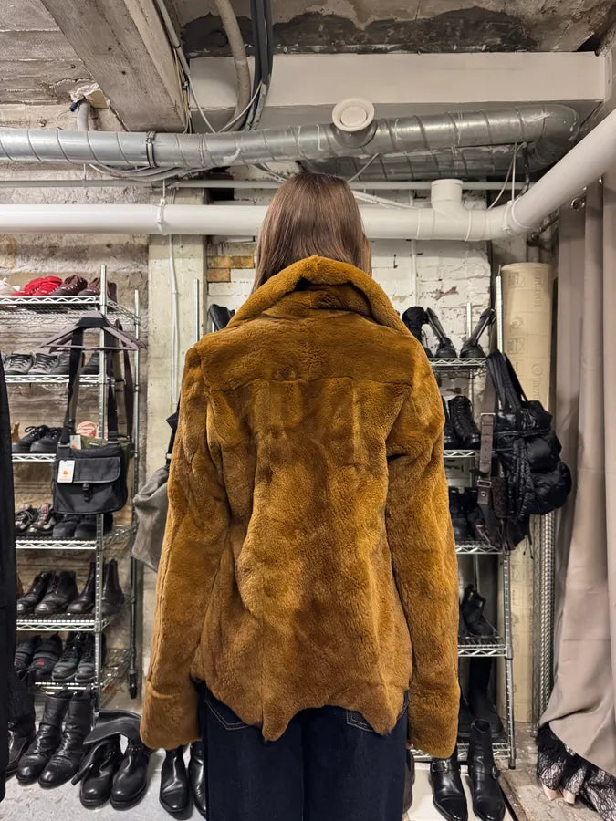 2000s Plein Sud Reversible Camel Fur & Obscure Coat Jacket (M/L) 2