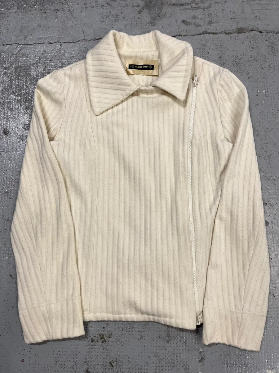 2000s Plein Sud Ribbed Texture White Cream Jacket  iMEtISq 3