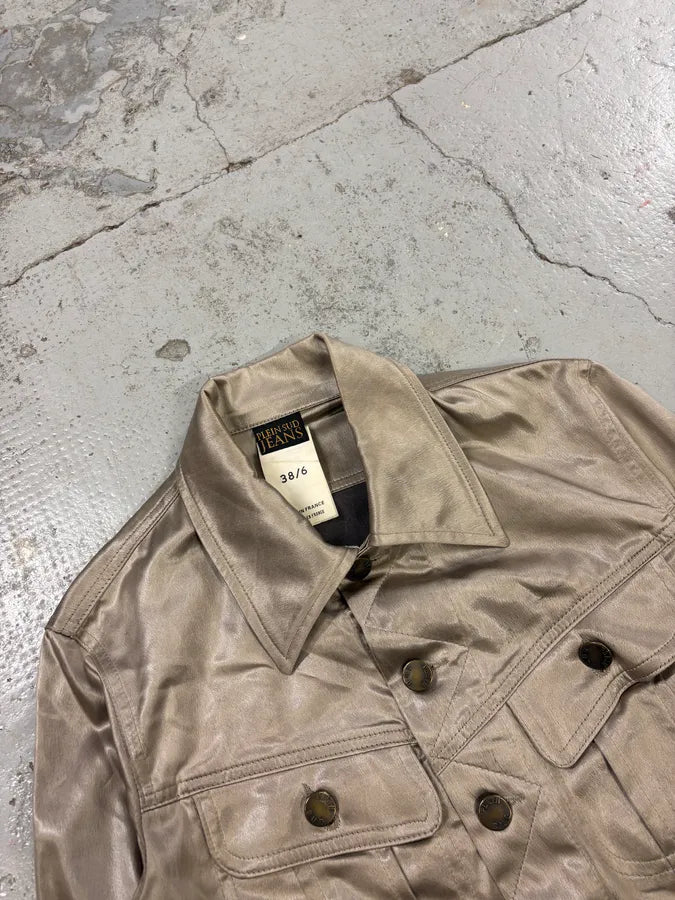 2000s Plein Sud Silver Nylon Buttoned Jacket IBgtHXc 4