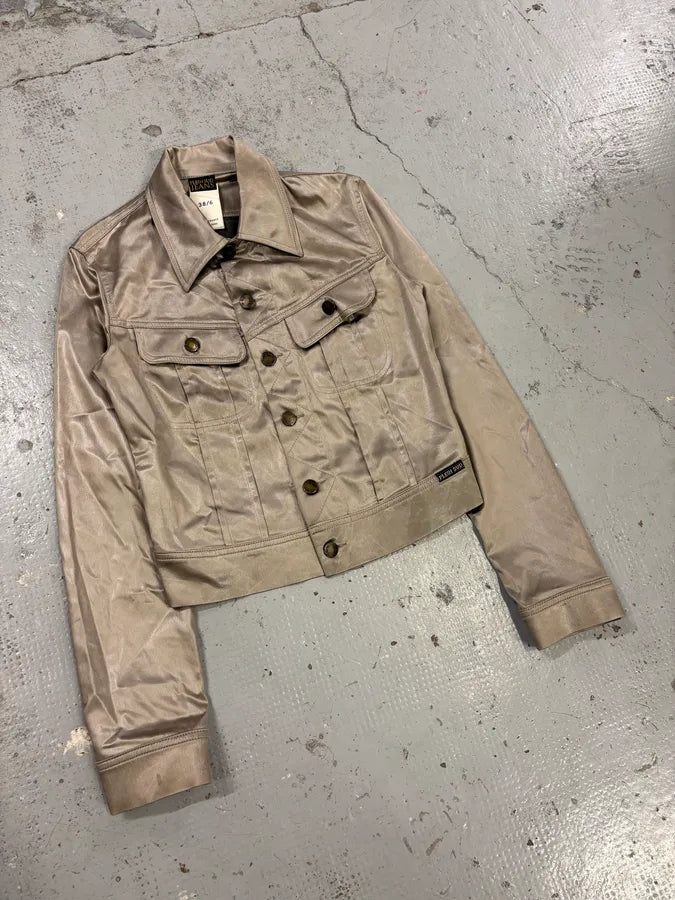 2000s Plein Sud Silver Nylon Buttoned Jacket IBgtHXc 3