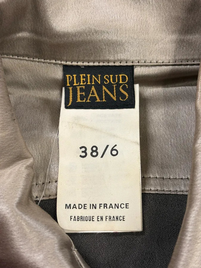 2000s Plein Sud Silver Nylon Buttoned Jacket IBgtHXc 11
