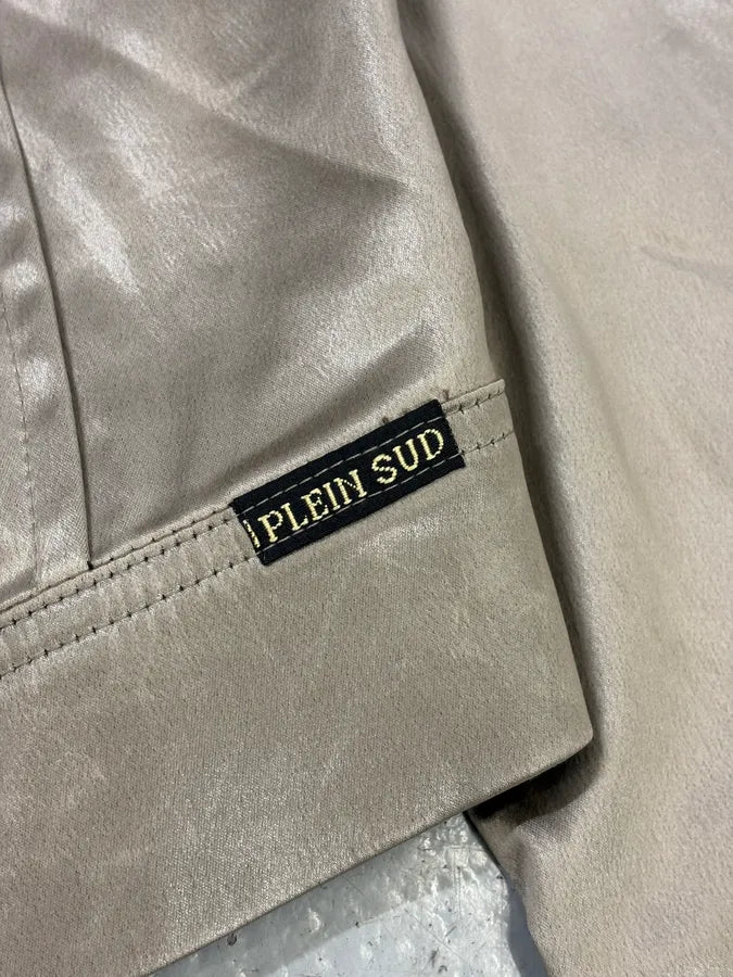 2000s Plein Sud Silver Nylon Buttoned Jacket IBgtHXc 8