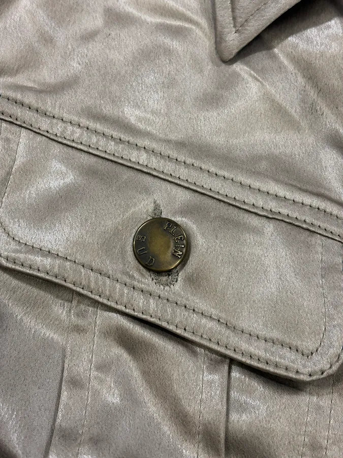 2000s Plein Sud Silver Nylon Buttoned Jacket IBgtHXc 9