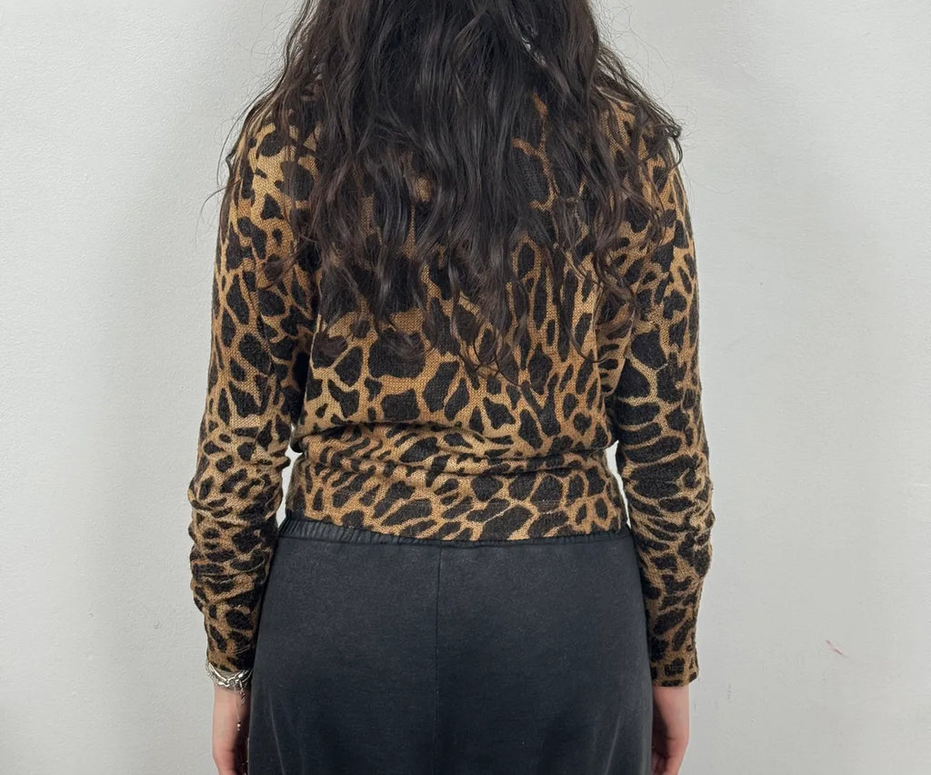2000s Plein Sud Vulcano Leopard Effect Turtleneck Longsleeves Top jxcleqq 2