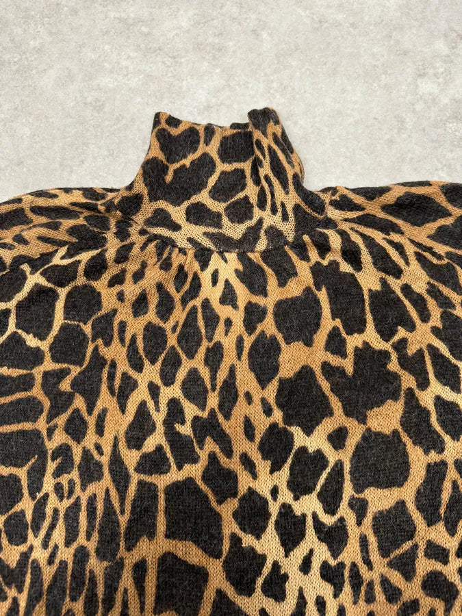 2000s Plein Sud Vulcano Leopard Effect Turtleneck Longsleeves Top jxcleqq 4