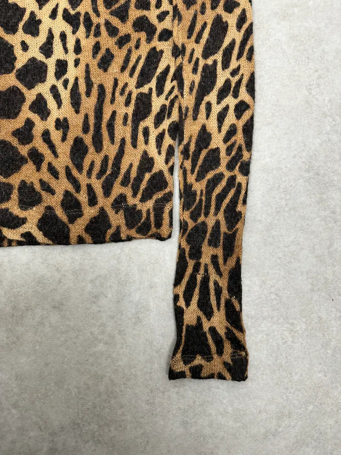 2000s Plein Sud Vulcano Leopard Effect Turtleneck Longsleeves Top jxcleqq 5