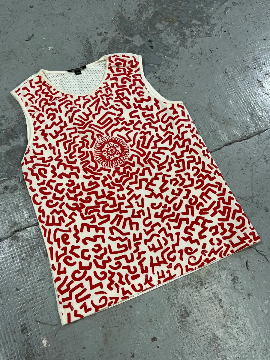 2000s Plein Sud White & Red Contemporary Tank Top (M) UlajotK 3