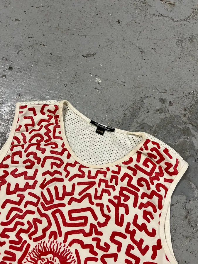 2000s Plein Sud White & Red Contemporary Tank Top UlajotK 5