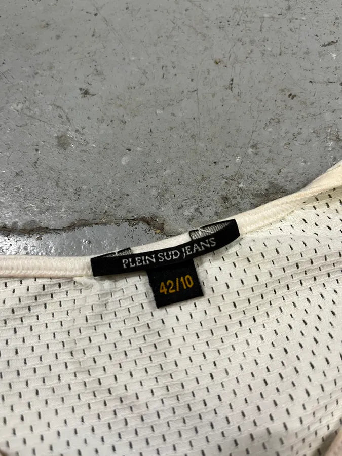 2000s Plein Sud White & Red Contemporary Tank Top (M) UlajotK 7