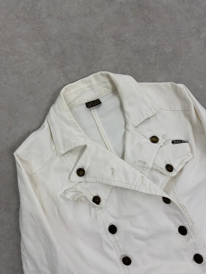 2000s Plein Sud White Double-Breasted Officer Jacket bIrYiuV 4