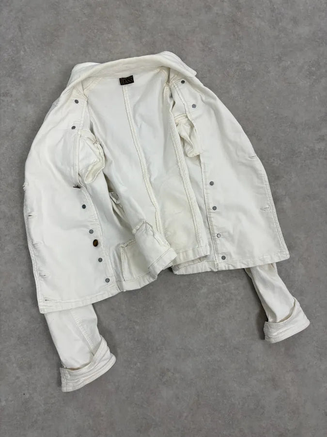 2000s Plein Sud White Double-Breasted Officer Jacket bIrYiuV 6