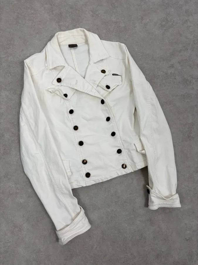 2000s Plein Sud White Double-Breasted Officer Jacket bIrYiuV 3