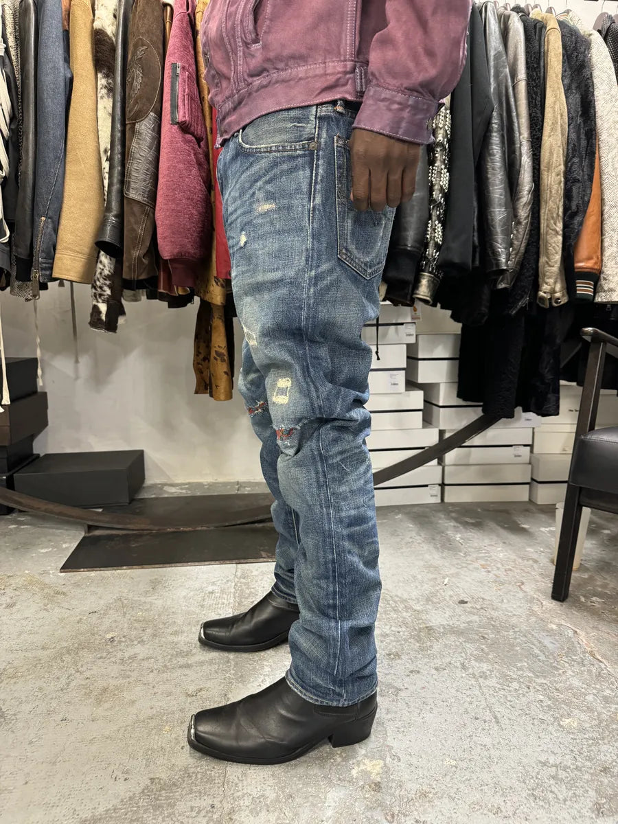 2000s Polo Ralph Lauren Blue Distressed Denim Jeans pouGsEm 2