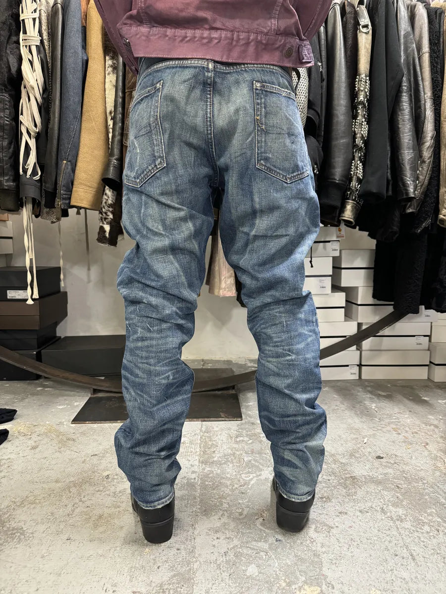 2000s Polo Ralph Lauren Blue Distressed Denim Jeans pouGsEm 3
