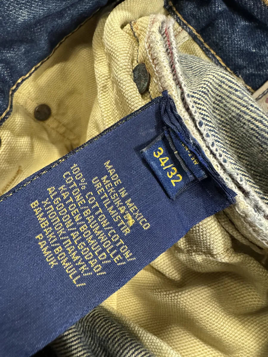 2000s Polo Ralph Lauren Blue Distressed Denim Jeans pouGsEm 7