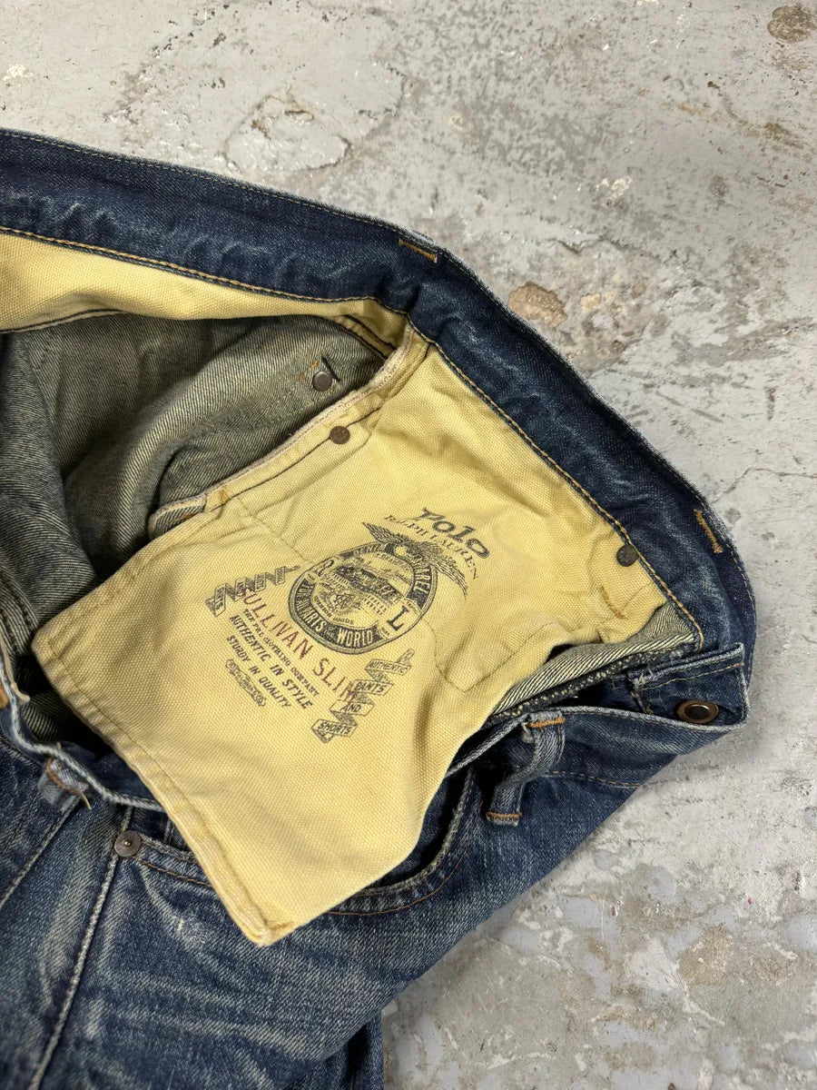 2000s Polo Ralph Lauren Blue Distressed Denim Jeans pouGsEm 8