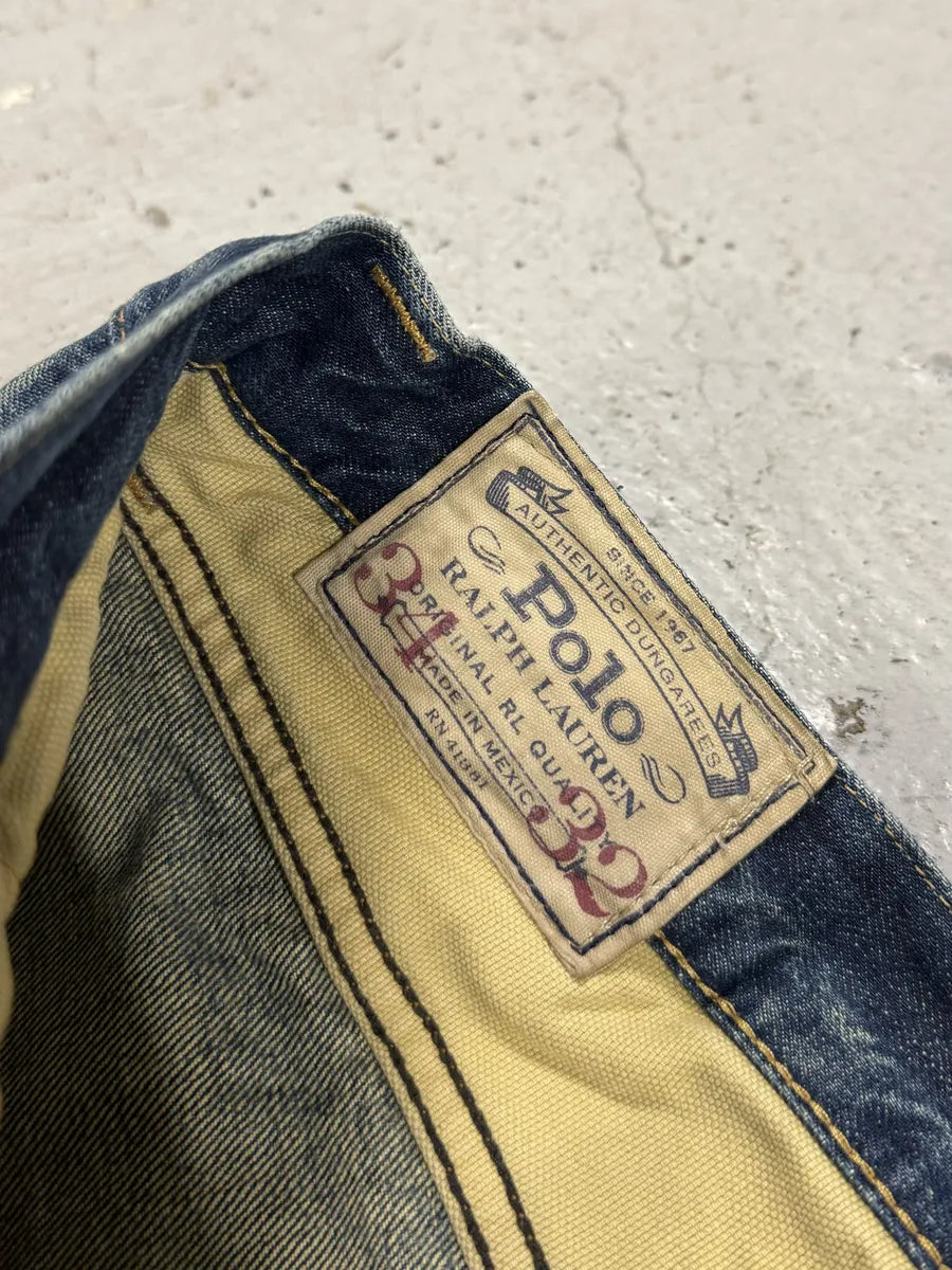 2000s Polo Ralph Lauren Blue Distressed Denim Jeans pouGsEm 9