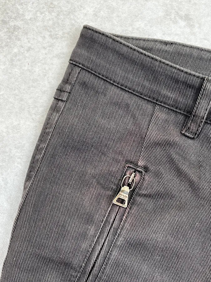 SS2004 Prada Dark Grey Zip Skinny Fit Pants  scZGQBq 9
