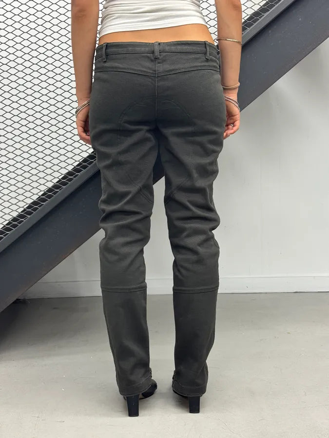 SS2004 Prada Dark Grey Zip Skinny Fit Pants  scZGQBq 2