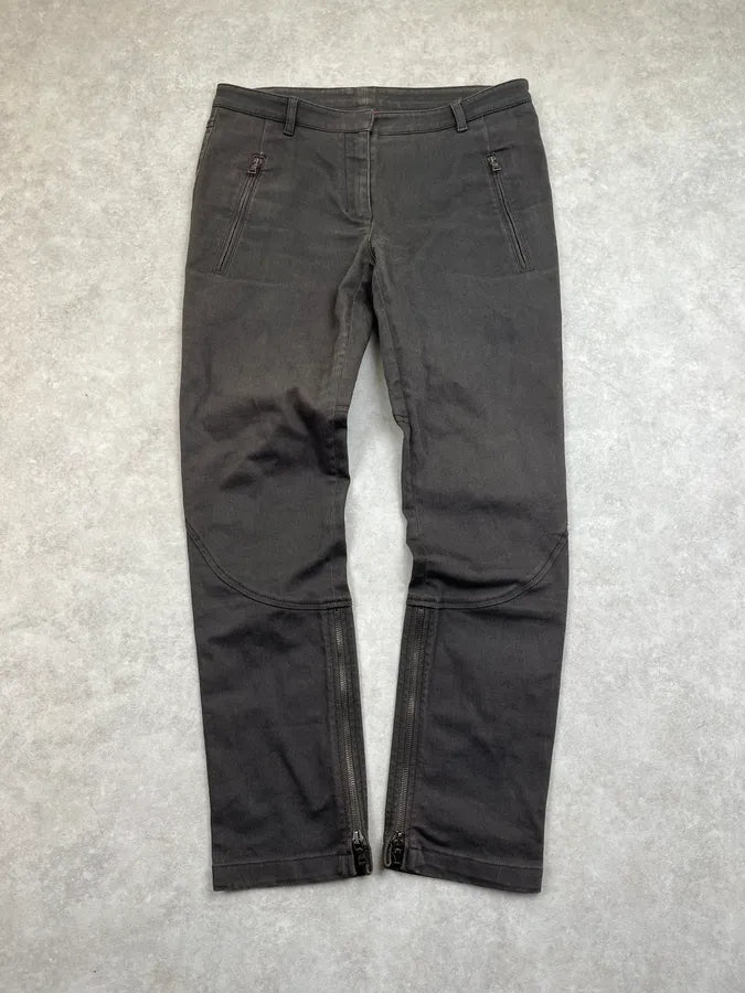 SS2004 Prada Dark Grey Zip Skinny Fit Pants  scZGQBq 3