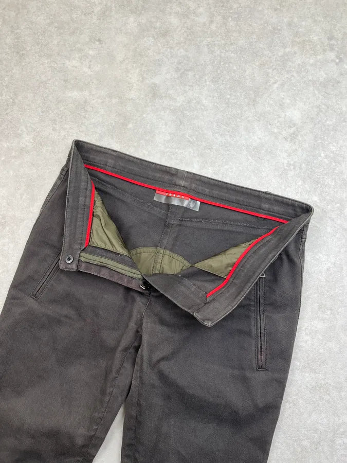 SS2004 Prada Dark Grey Zip Skinny Fit Pants  scZGQBq 8