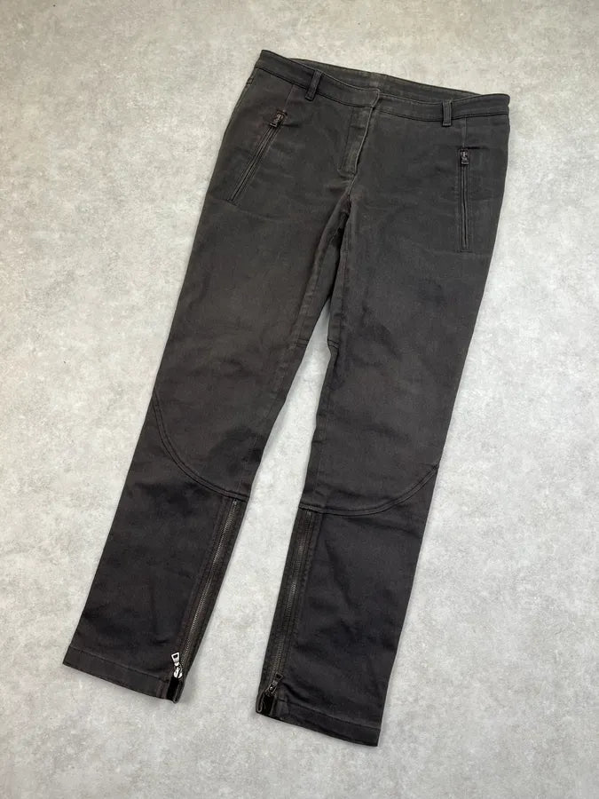 SS2004 Prada Dark Grey Zip Skinny Fit Pants  scZGQBq 4