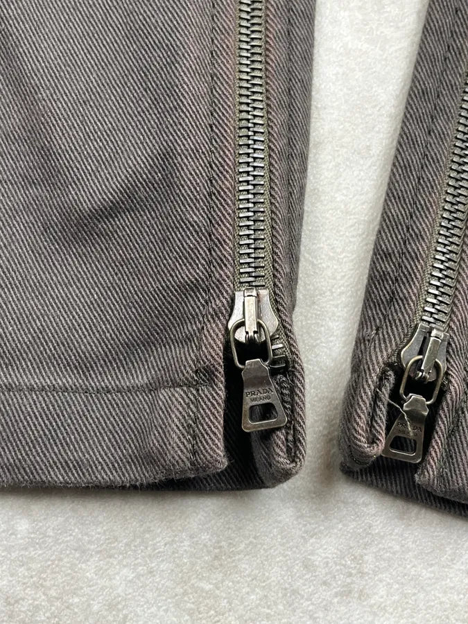 SS2004 Prada Dark Grey Zip Skinny Fit Pants  scZGQBq 10