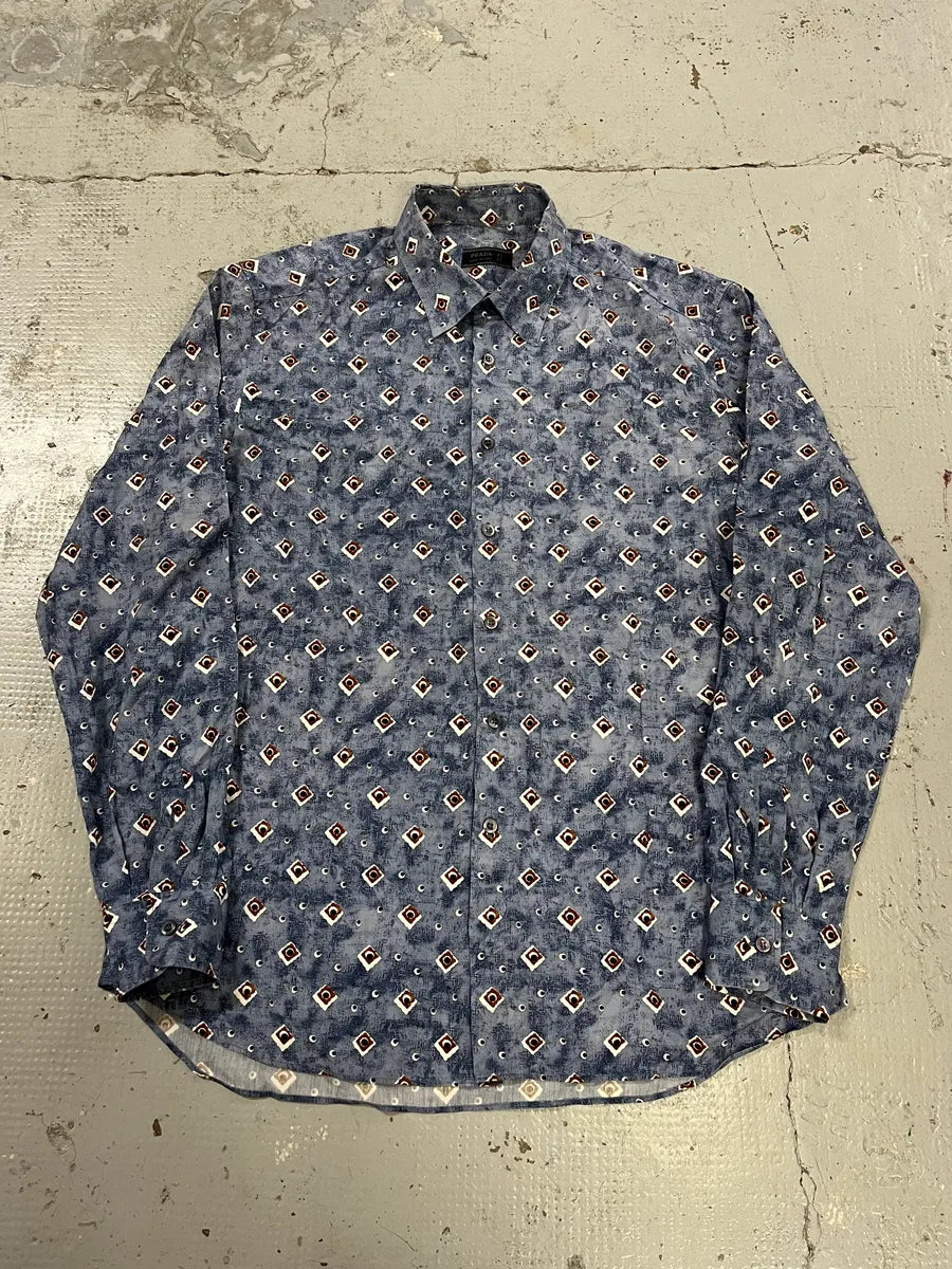 2000s Prada Abstract Cloud Blue Shirt MsyuJVK 0