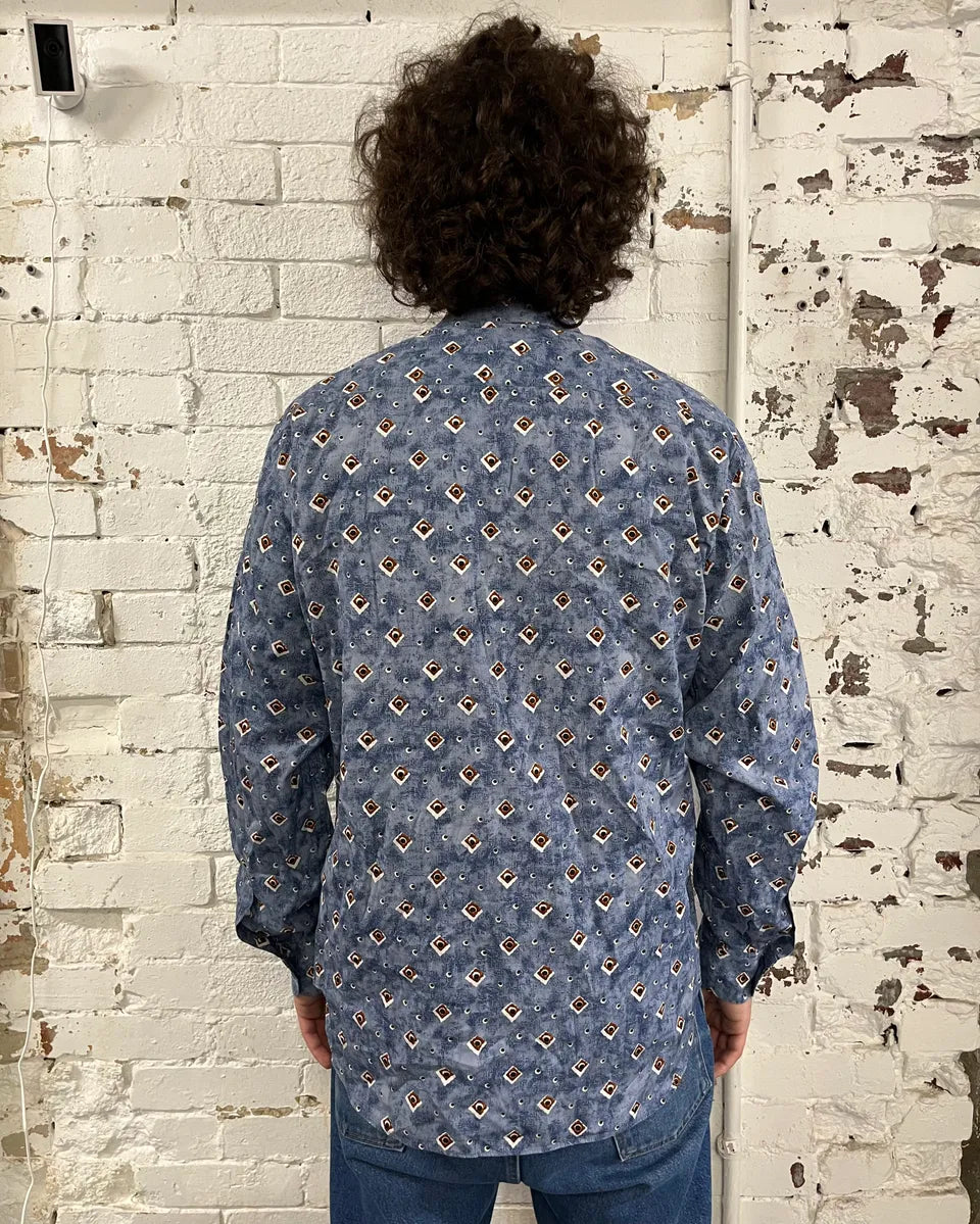 2000s Prada Abstract Cloud Blue Shirt MsyuJVK 2