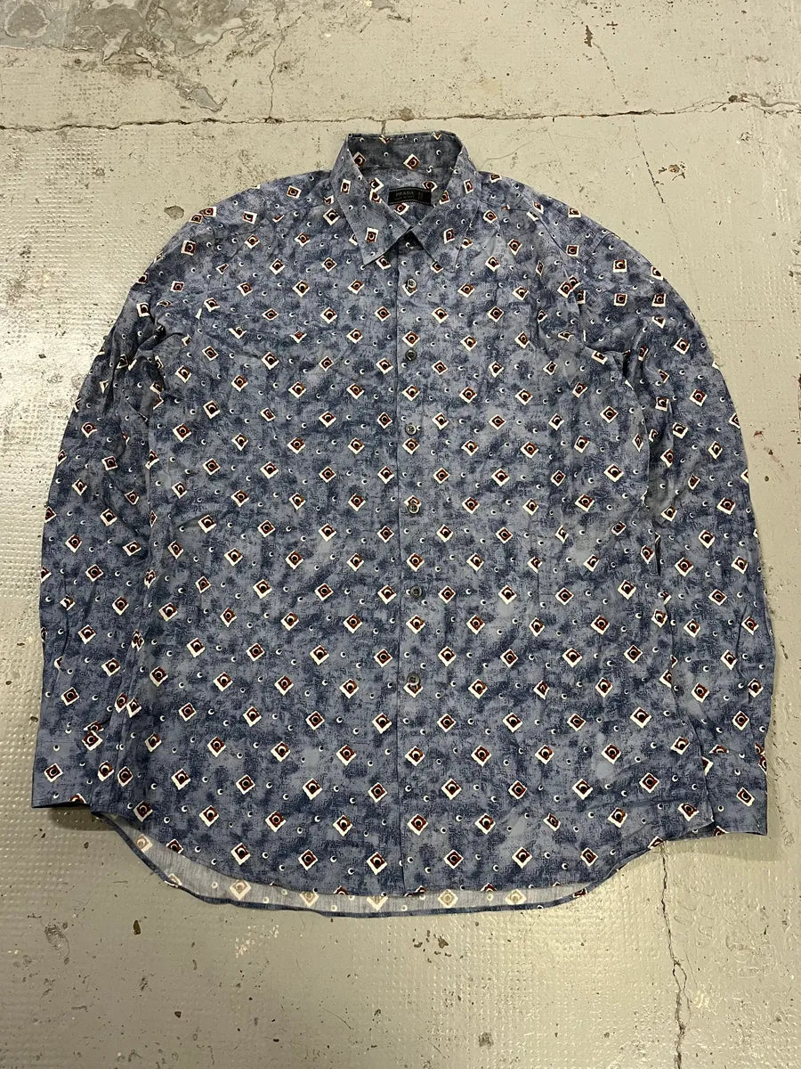 2000s Prada Abstract Cloud Blue Shirt MsyuJVK 3