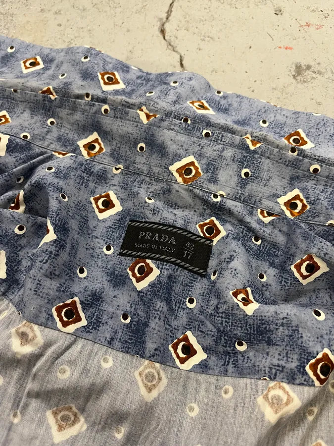 2000s Prada Abstract Cloud Blue Shirt MsyuJVK 8