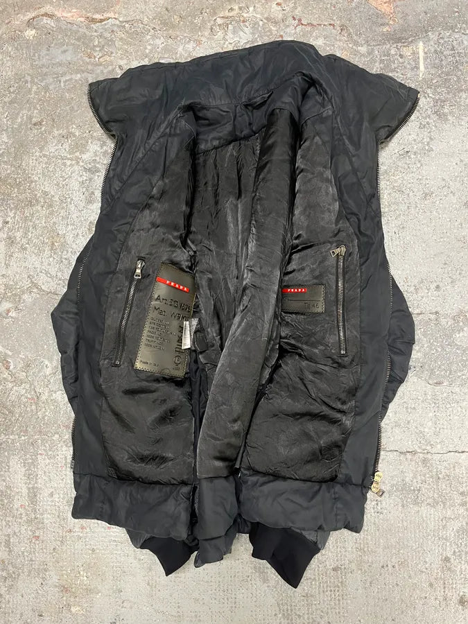 2000s Prada Aero Dark Contemporary Bomber Jacket (S/M) tIkxSrj 5