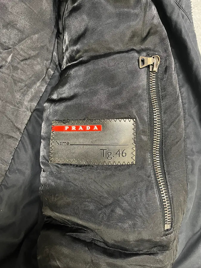 2000s Prada Aero Dark Contemporary Bomber Jacket (S/M) tIkxSrj 8