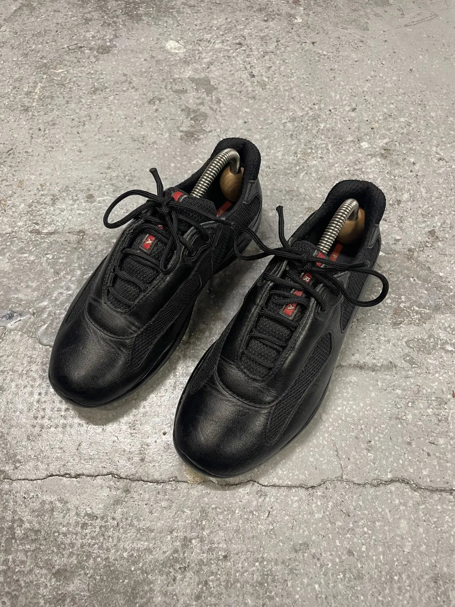 2000s Prada America's Cup Black Leather Low Sneakers – Dolce Vita Hub 2000s Prada America's Cup Black Leather Low Sneakers – Dolce Vita Hub