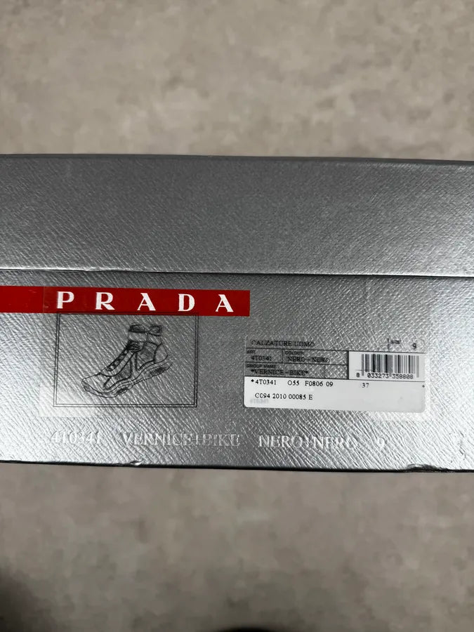 2000s Prada America’s Cup Black Leather Strap High Sneakers GrpFpHt 6